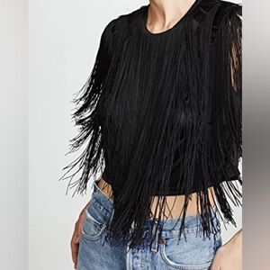 Rachel Comey orbit fringe top black size 0 ss19